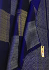 Soft Silk  - Royal Blue With Contrast Blouse