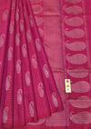 Soft Silk  - Singletone Pink Checks With Paisely Motif