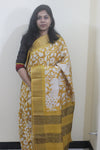 Kalamkari Printed Tussar Silk Saree - Mustard