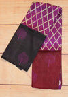 Murshidabad Silk - Block Print - Purple