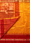 Semi Raw silk Checks - Yellow with Red
