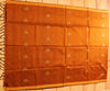 Handloom semi raw silk - Rust orange with black