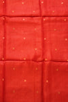 Tussar Silk Semistitched Set - Black And Red