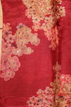 Silk Suit - Floral Semistiched - Maroon