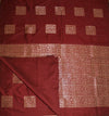 Semi silk - Square motif - Maroon
